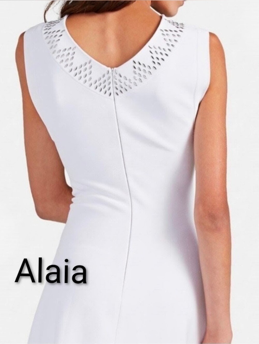 NWT Alaïa White Knit Dress with Studs Sz 38